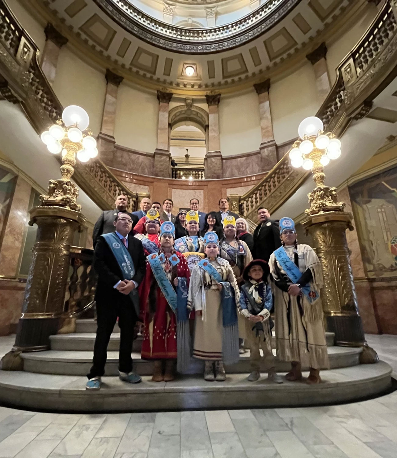 Members of Ute Mountain Ute and Southern Ute at Colorado State Capitol, Courtesy KUNC