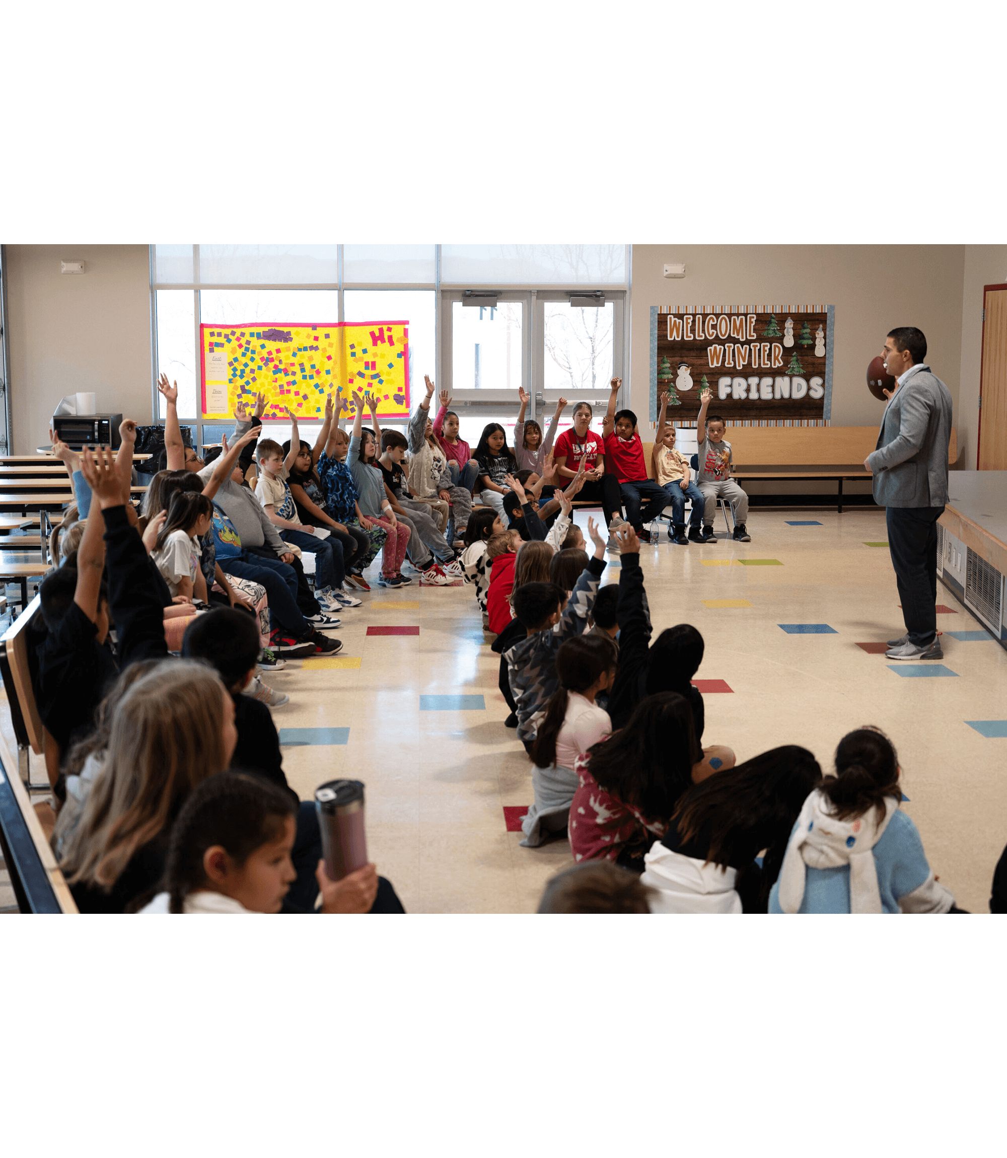 The Southern Ute Education Department’s Director, Dr. Joseph Claunch gives a presentation to the Ignacio Elementary School