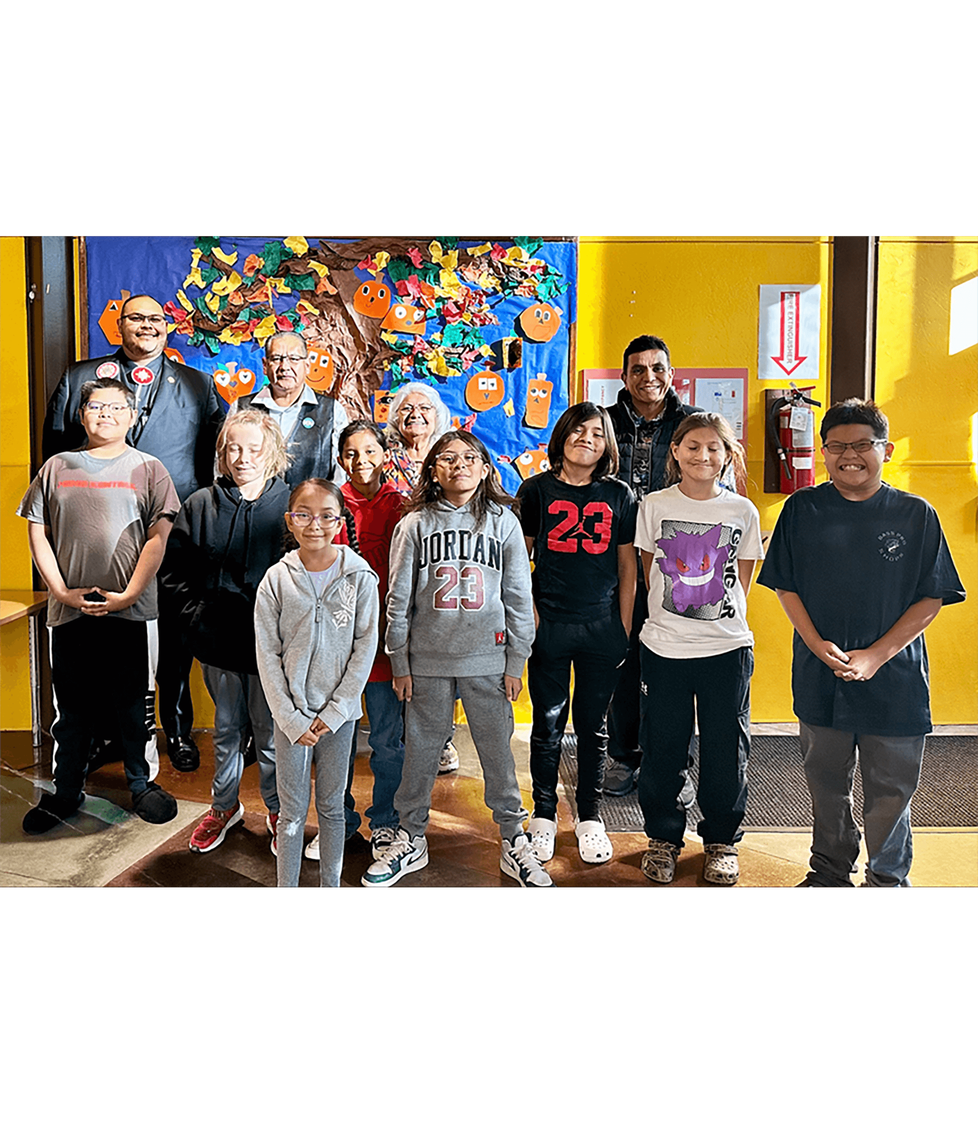 Southern Ute Indian Montessori Academy Students with Tribal Council