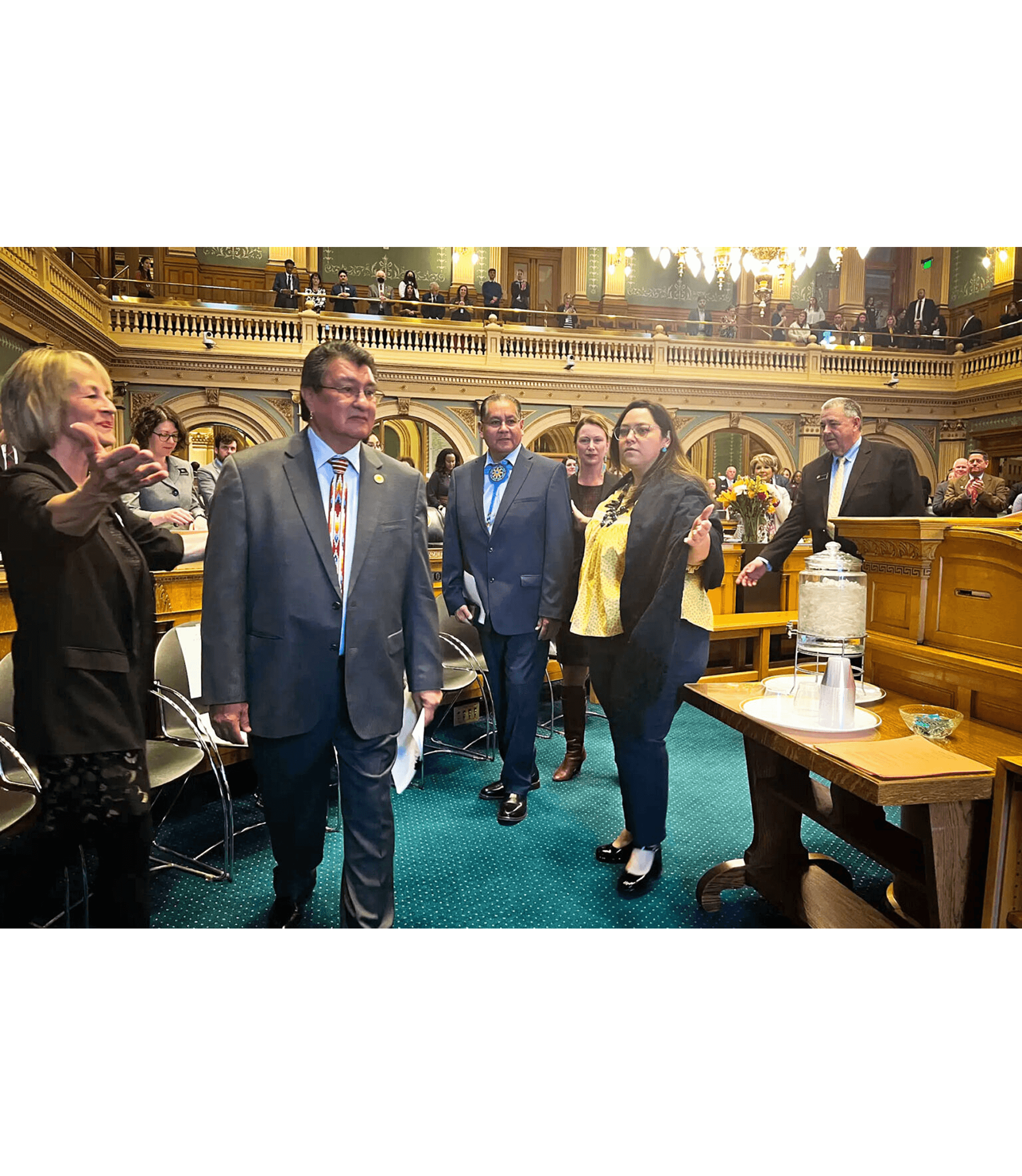 Chairmen Manuel Heart, Ute Mountain Ute Tribe, and Chairman Melvin J. Baker, Southern Ute Indian Tribe at the Colorado Capitol October 3, 2024