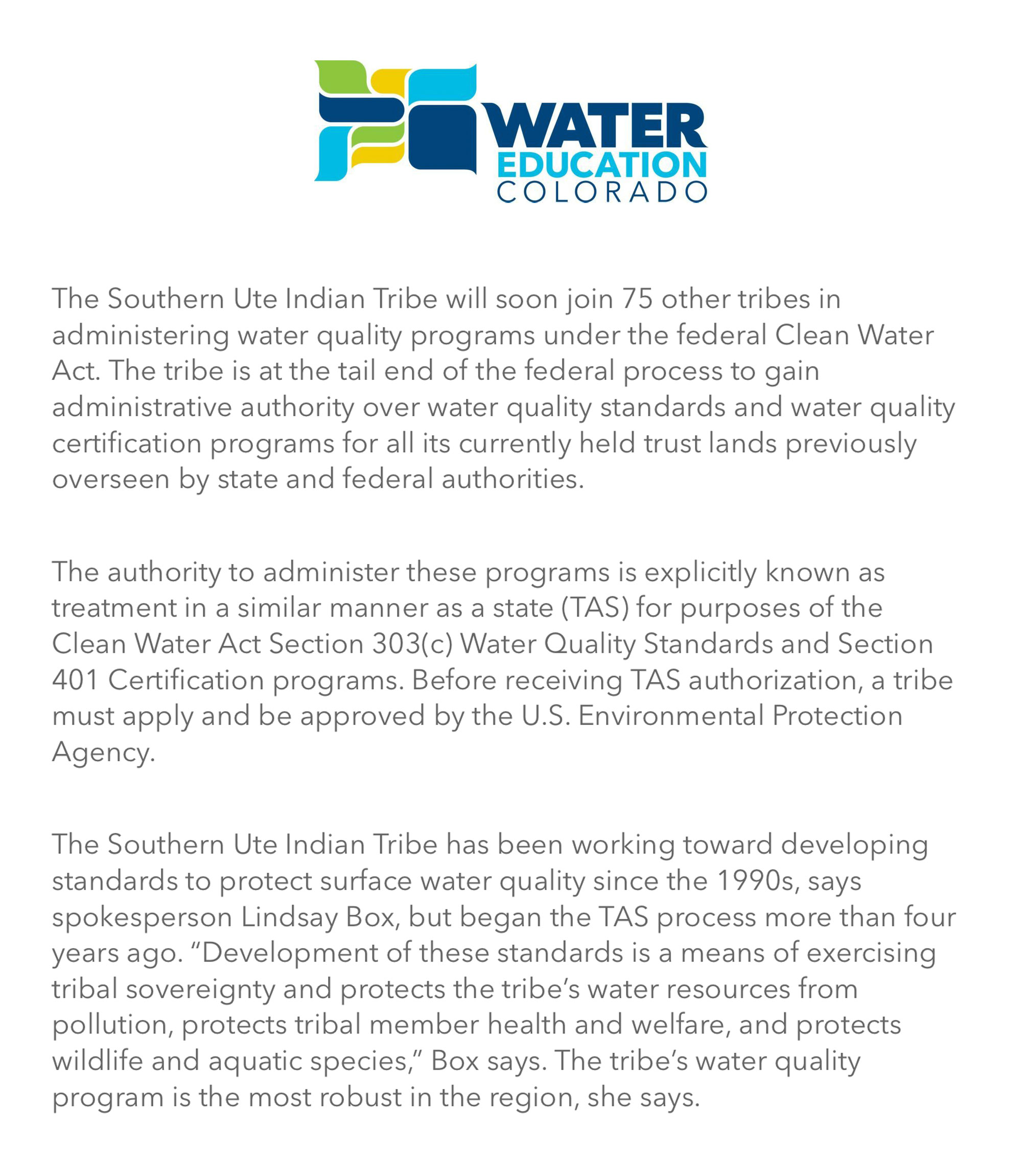 Tribes to Administer Their Own Clean Water Programs, Page 2